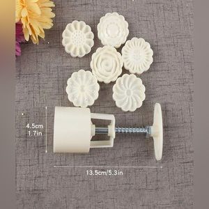 6pc Round Flower Leaf Moon Cake Mold Mooncake Mould Cake Baking Tools New